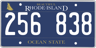 RI license plate 256838