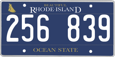 RI license plate 256839