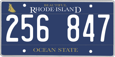 RI license plate 256847