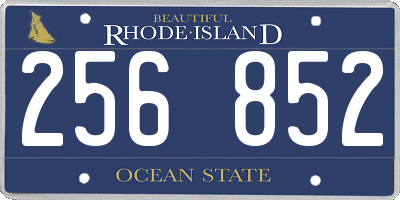 RI license plate 256852