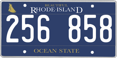 RI license plate 256858