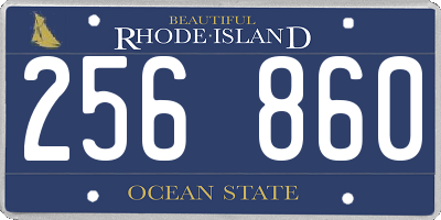 RI license plate 256860
