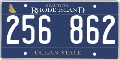 RI license plate 256862