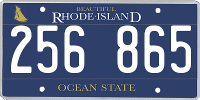 RI license plate 256865
