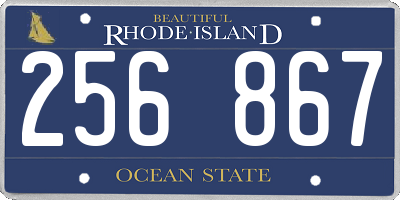 RI license plate 256867