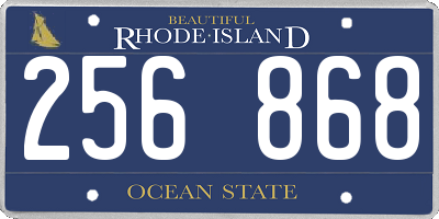 RI license plate 256868