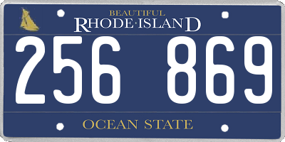 RI license plate 256869