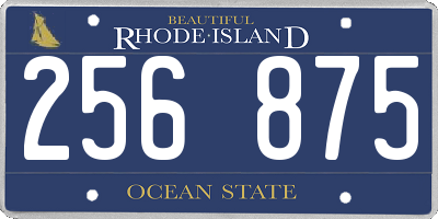 RI license plate 256875