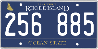 RI license plate 256885