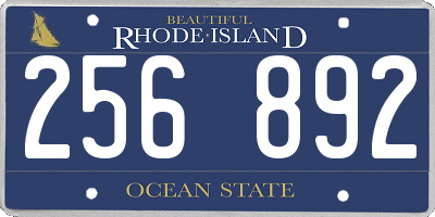RI license plate 256892