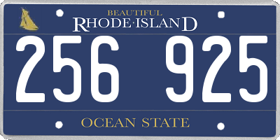 RI license plate 256925