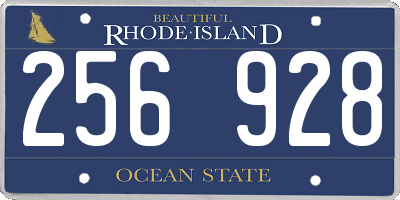 RI license plate 256928
