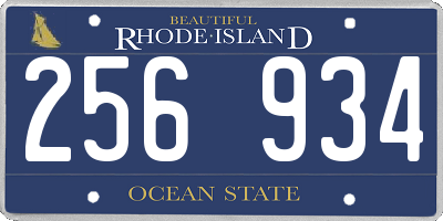 RI license plate 256934