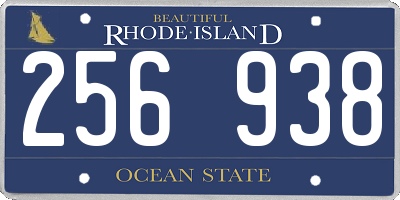 RI license plate 256938