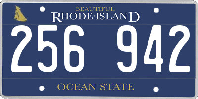 RI license plate 256942