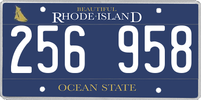 RI license plate 256958