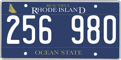 RI license plate 256980