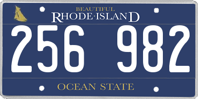 RI license plate 256982