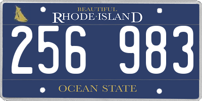 RI license plate 256983