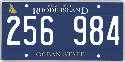 RI license plate 256984