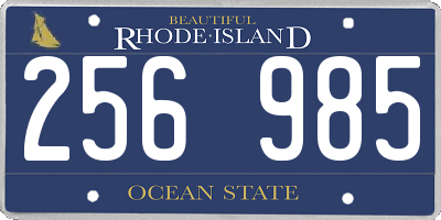 RI license plate 256985
