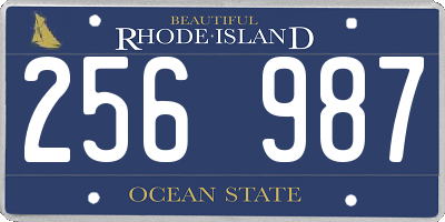 RI license plate 256987
