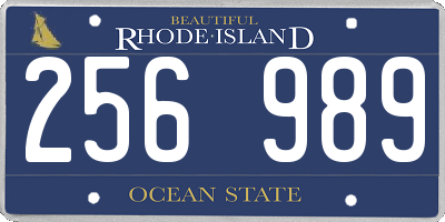 RI license plate 256989