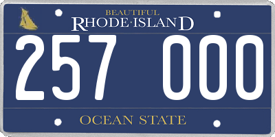 RI license plate 257000
