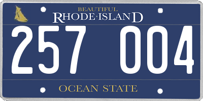 RI license plate 257004