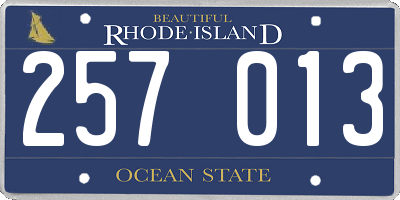RI license plate 257013
