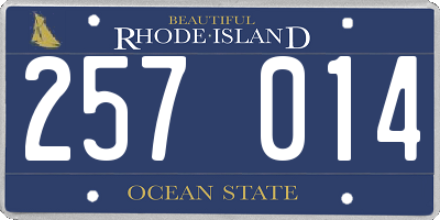 RI license plate 257014