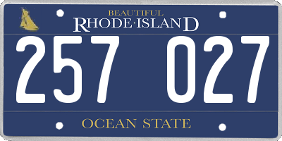 RI license plate 257027