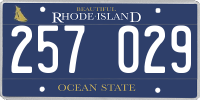 RI license plate 257029