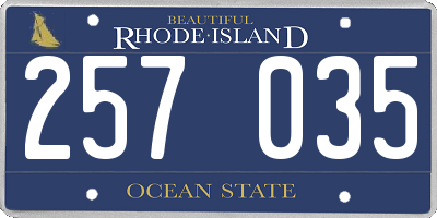 RI license plate 257035