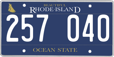 RI license plate 257040