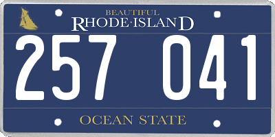 RI license plate 257041
