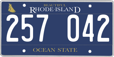 RI license plate 257042