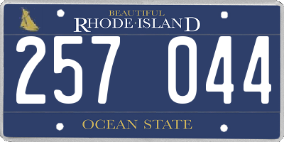 RI license plate 257044