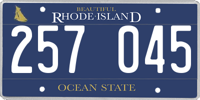 RI license plate 257045