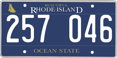 RI license plate 257046