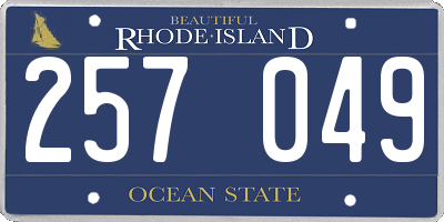RI license plate 257049