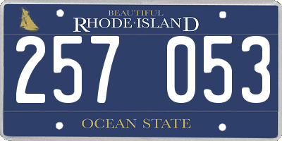 RI license plate 257053