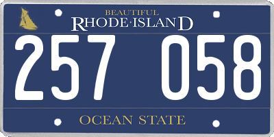 RI license plate 257058