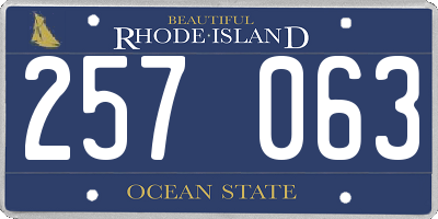 RI license plate 257063