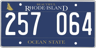 RI license plate 257064