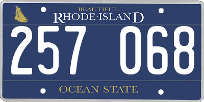 RI license plate 257068