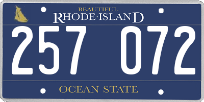RI license plate 257072