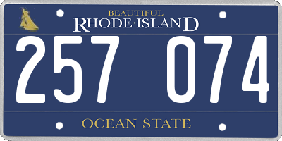 RI license plate 257074