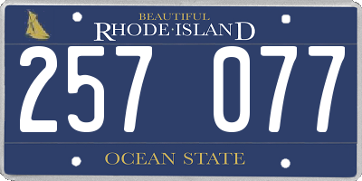 RI license plate 257077