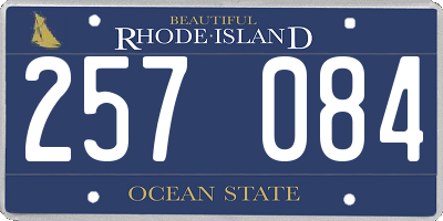 RI license plate 257084